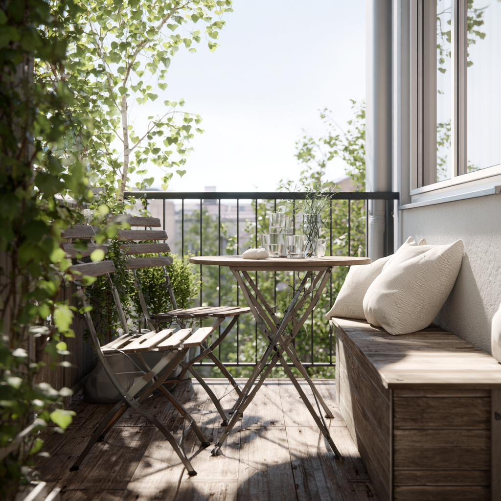 Terassikalusteet pieneen tilaan.